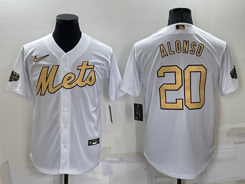Men’s New York Mets Pete Alonso #20 White Stitched Jersey