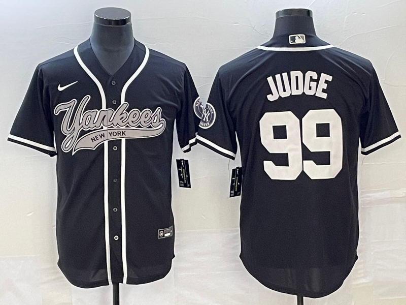 Men’s New York Yankees Aaron Judge #99 Black Jersey Joint Edition