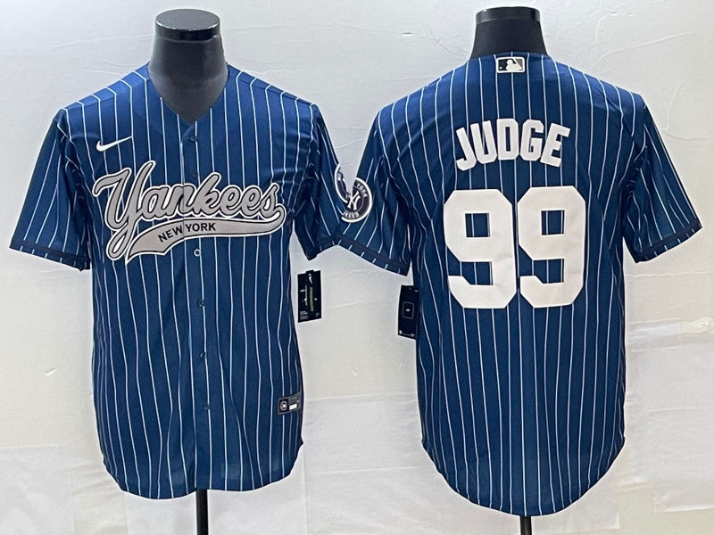 Men’s New York Yankees Aaron Judge #99 Blue Jersey Joint Edition