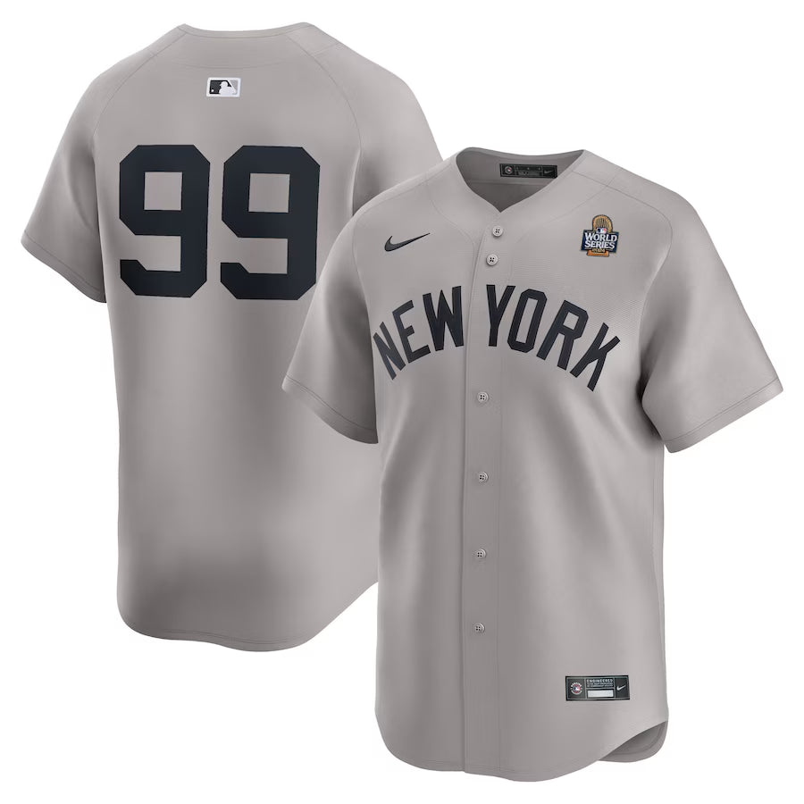 Men’s New York Yankees Aaron Judge #99 Gray 2024 World Series Limited Jersey
