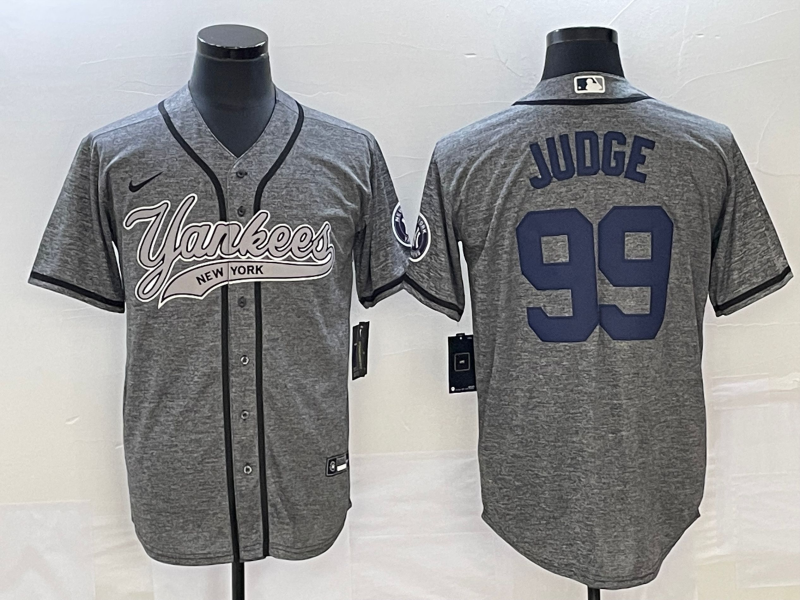 Men’s New York Yankees Aaron Judge #99 Gray Jersey Joint Edition