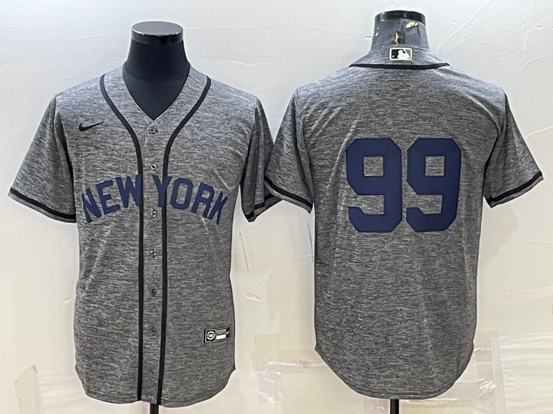 Men’s New York Yankees Aaron Judge #99 Gray Name Jersey