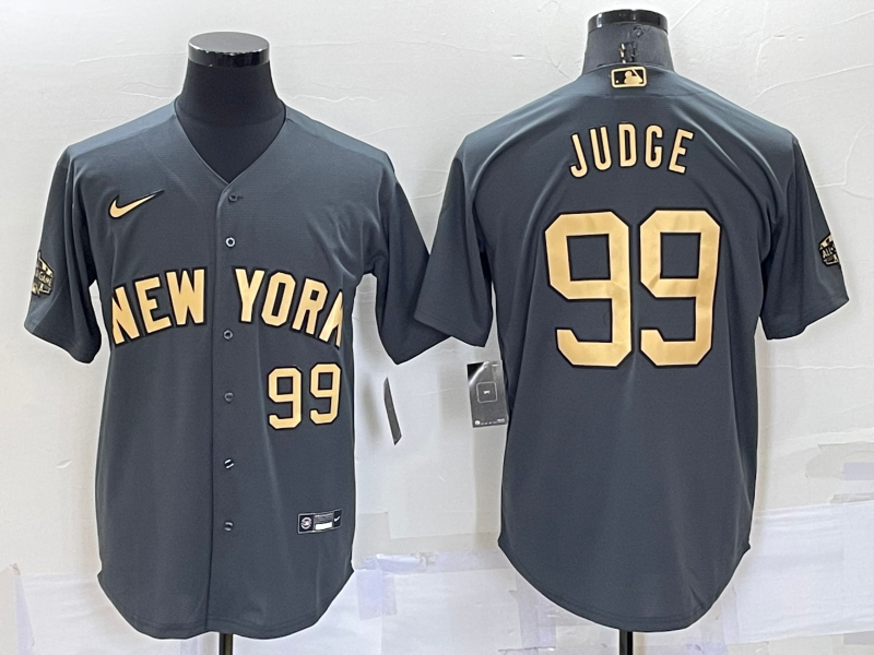Men’s New York Yankees Aaron Judge #99 Gray Stitched Jersey