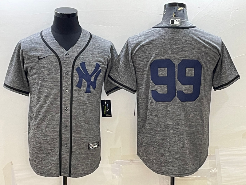 Men’s New York Yankees Aaron Judge #99 Gray Team Name Jersey