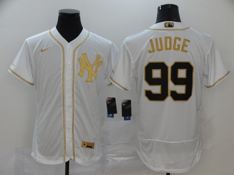 Men’s New York Yankees Aaron Judge #99 White Jersey