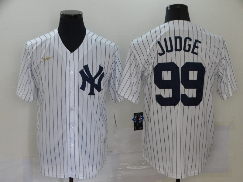 Men’s New York Yankees Aaron Judge #99 White Jersey