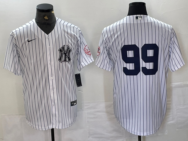 Men’s New York Yankees Aaron Judge #99 White Limited Name Jersey