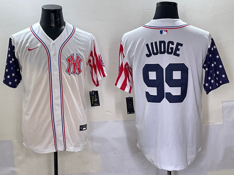Men’s New York Yankees Aaron Judge #99 White Team Jersey
