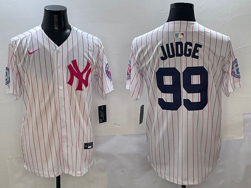 Men’s New York Yankees Aaron Judge #99 White Team Jersey