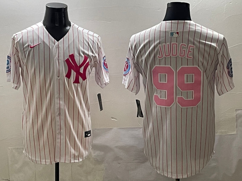 Men’s New York Yankees Aaron Judge #99 White Team Jersey