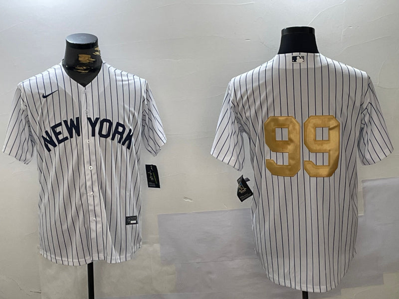 Men’s New York Yankees Aaron Judge #99 White Team Jersey