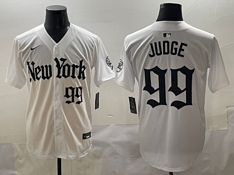 Men’s New York Yankees Aaron Judge #99 White Team Jersey