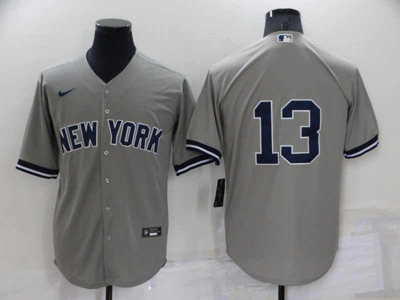 Men’s New York Yankees Alex Rodriguez #13 Gray Name Jersey