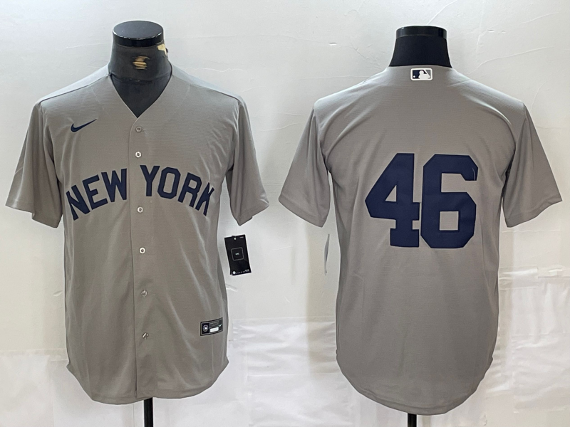 Men’s New York Yankees Andy Pettitte #46 Gray Limited Name Jersey