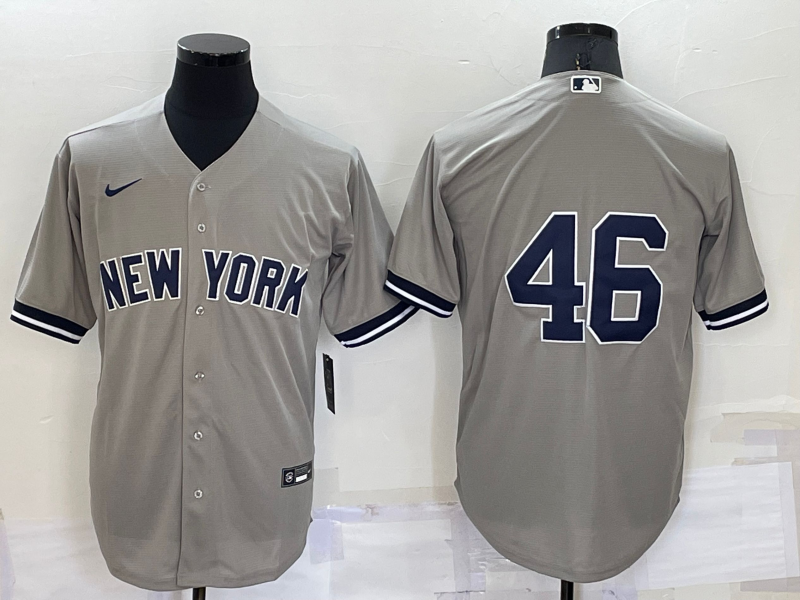 Men’s New York Yankees Andy Pettitte #46 Gray Name Jersey