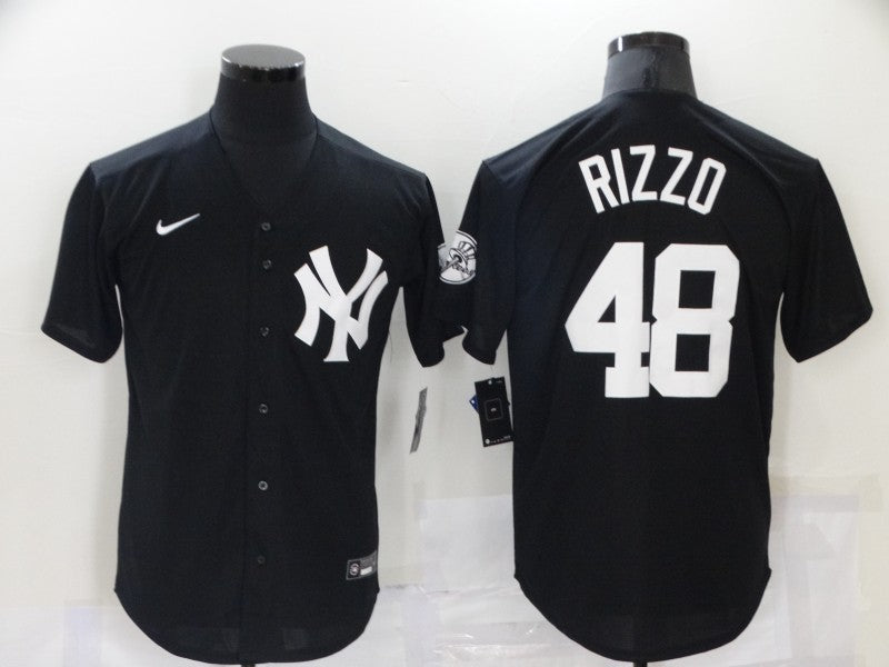 Men’s New York Yankees Anthony Rizzo #48 Black Baseball Jersey