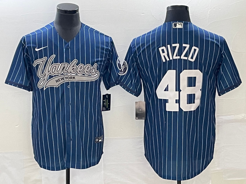 Men’s New York Yankees Anthony Rizzo #48 Blue Jersey Joint Edition