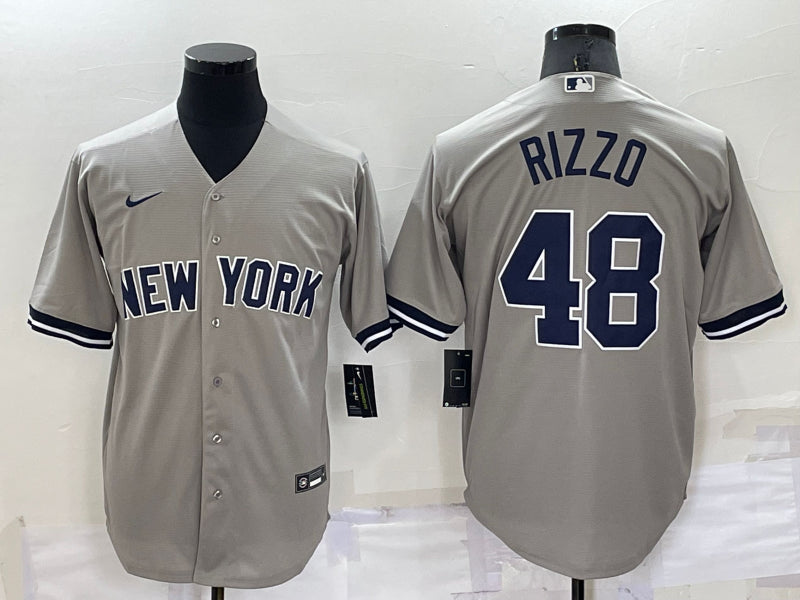 Men’s New York Yankees Anthony Rizzo #48 Gray Baseball Jersey