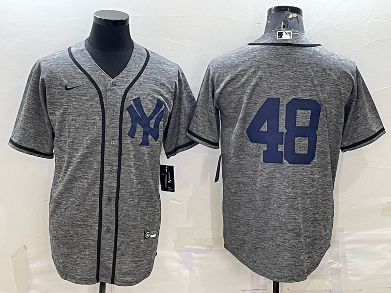 Men’s New York Yankees Anthony Rizzo #48 Gray Name Jersey