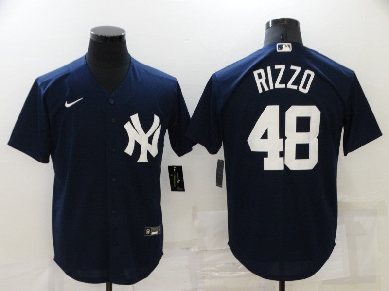 Men’s New York Yankees Anthony Rizzo #48 Navy Baseball Jersey