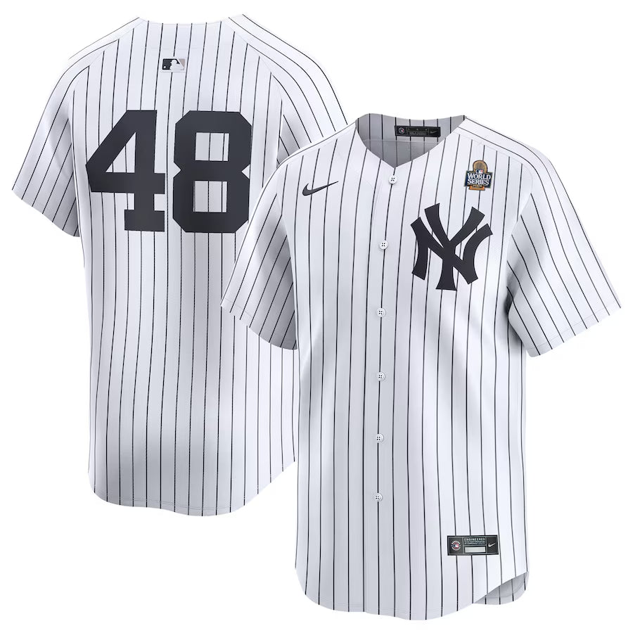 Men’s New York Yankees Anthony Rizzo #48 White 2024 World Series Limited Jersey