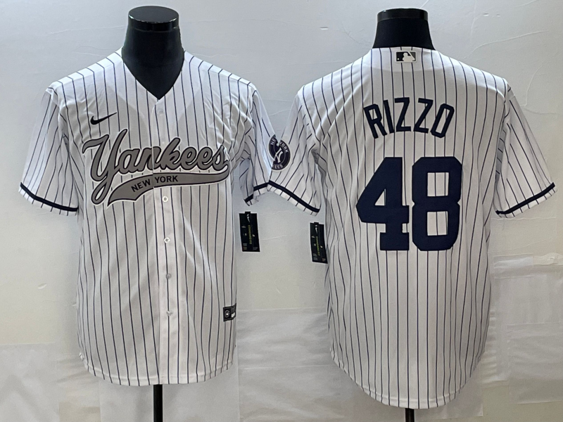 Men’s New York Yankees Anthony Rizzo #48 White Jersey Joint Edition
