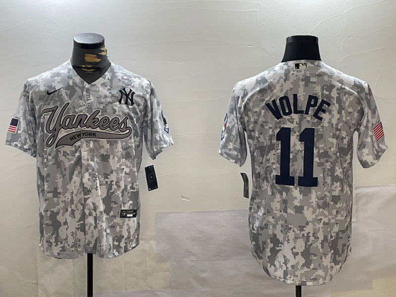 Men’s New York Yankees Anthony Volpe #11 Arctic Camo 2024 Salute to Service Limited Jersey