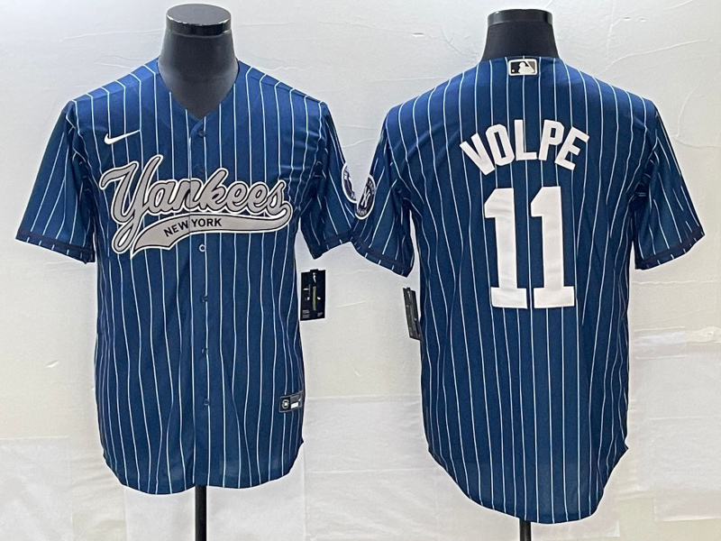Men’s New York Yankees Anthony Volpe #11 Blue Jersey Joint Edition