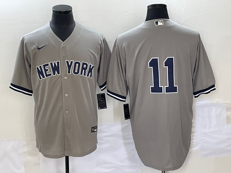 Men’s New York Yankees Anthony Volpe #11 Gray Name Jersey