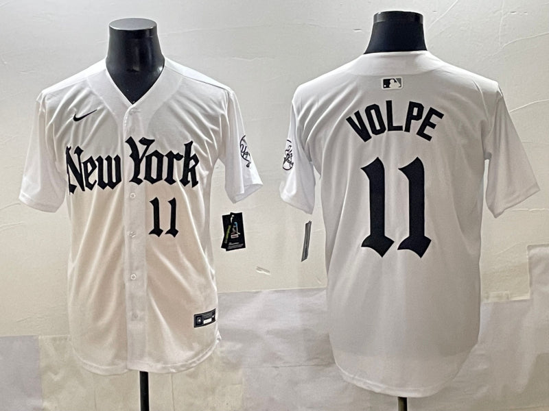 Men’s New York Yankees Anthony Volpe #11 White Alternate Limited Jersey