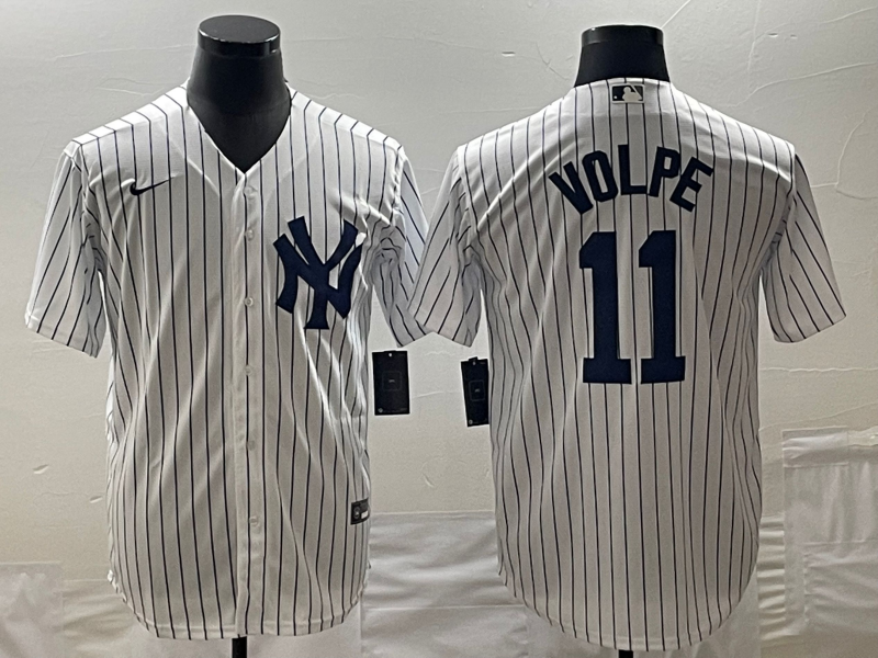 Men’s New York Yankees Anthony Volpe #11 White Home Jersey