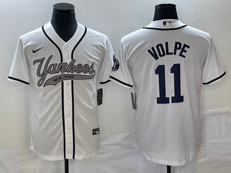 Men’s New York Yankees Anthony Volpe #11 White Jersey Joint Edition