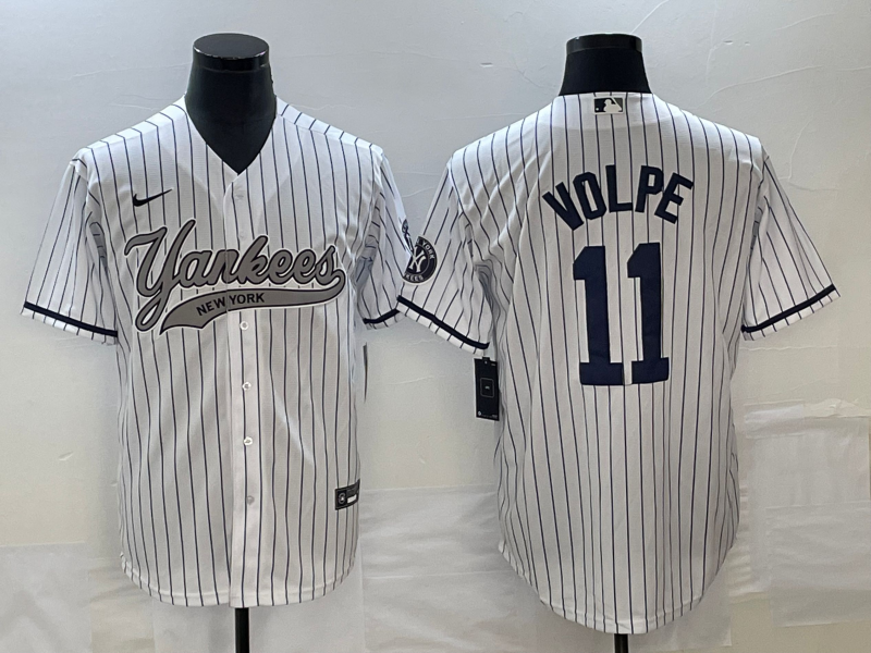 Men’s New York Yankees Anthony Volpe #11 White Jersey Joint Edition