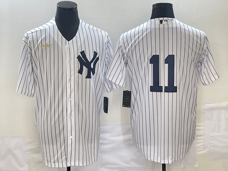 Men’s New York Yankees Anthony Volpe #11 White Name Jersey