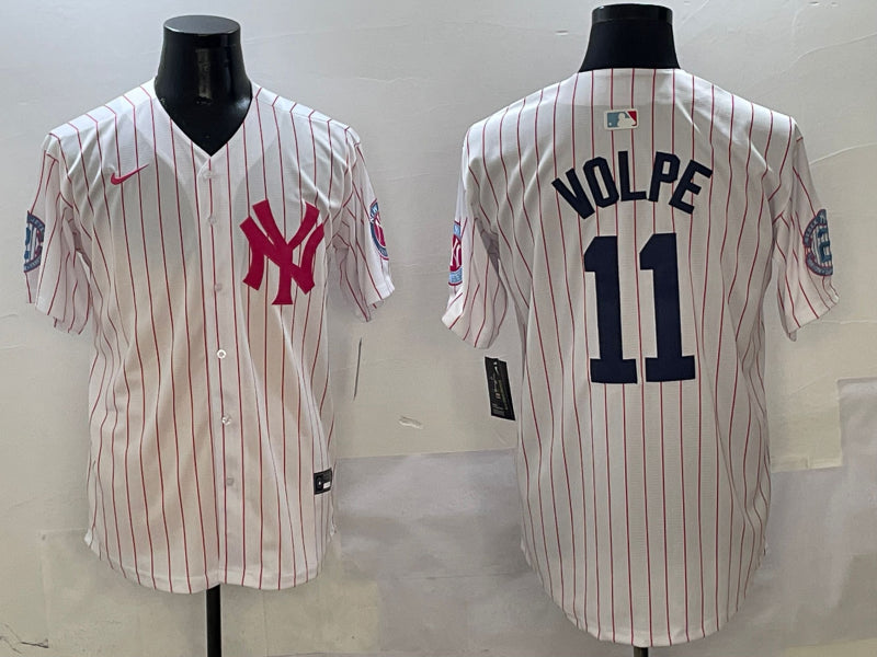 Men’s New York Yankees Anthony Volpe #11 White Team Jersey