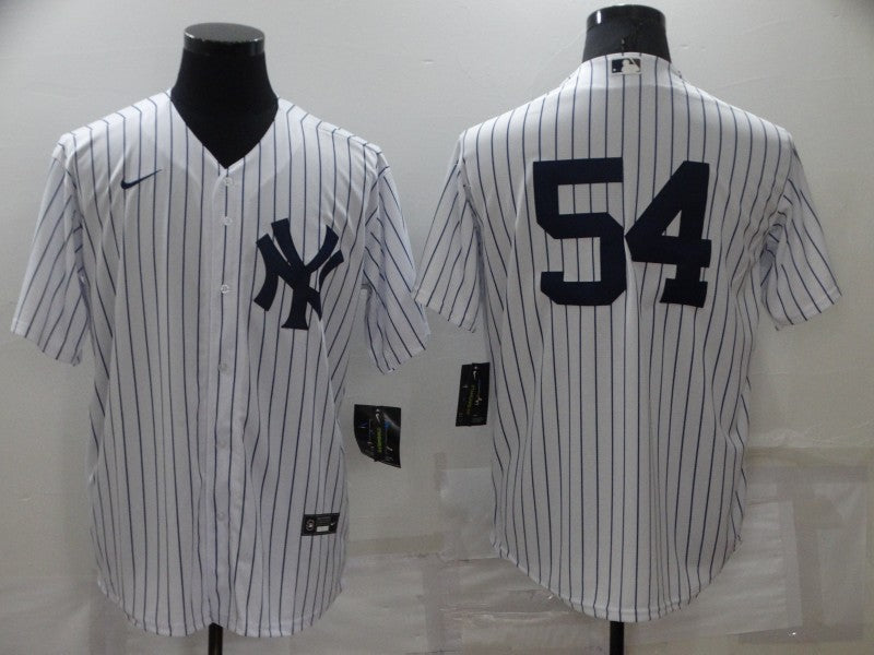 Men’s New York Yankees Aroldis Chapman #54 White Name Jersey