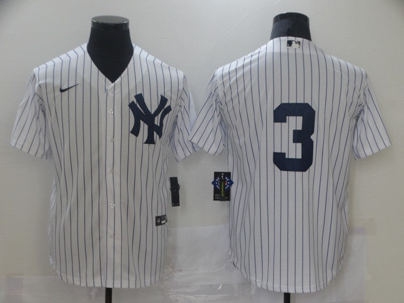 Men’s New York Yankees Babe Ruth #3 White Home Name Jersey