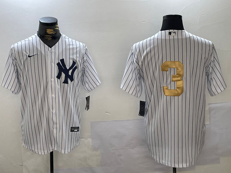 Men’s New York Yankees Babe Ruth #3 White Jersey