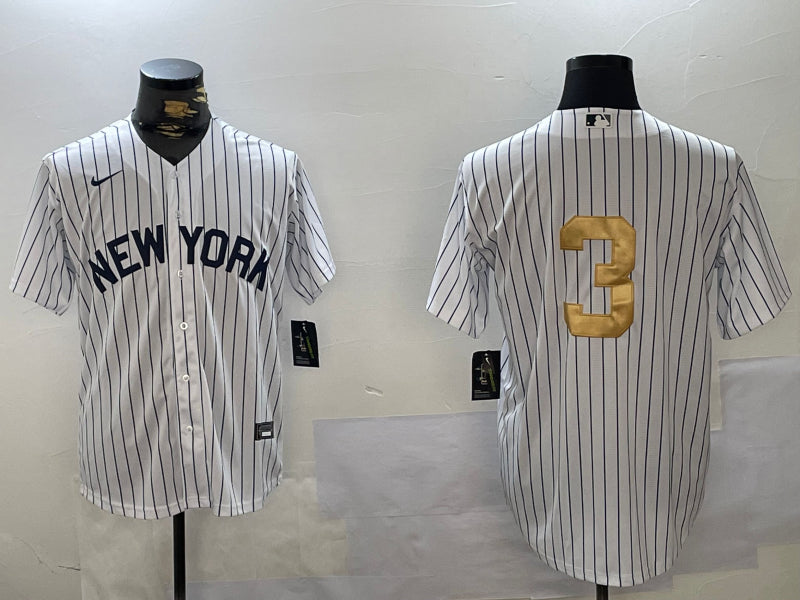 Men’s New York Yankees Babe Ruth #3 White Jersey