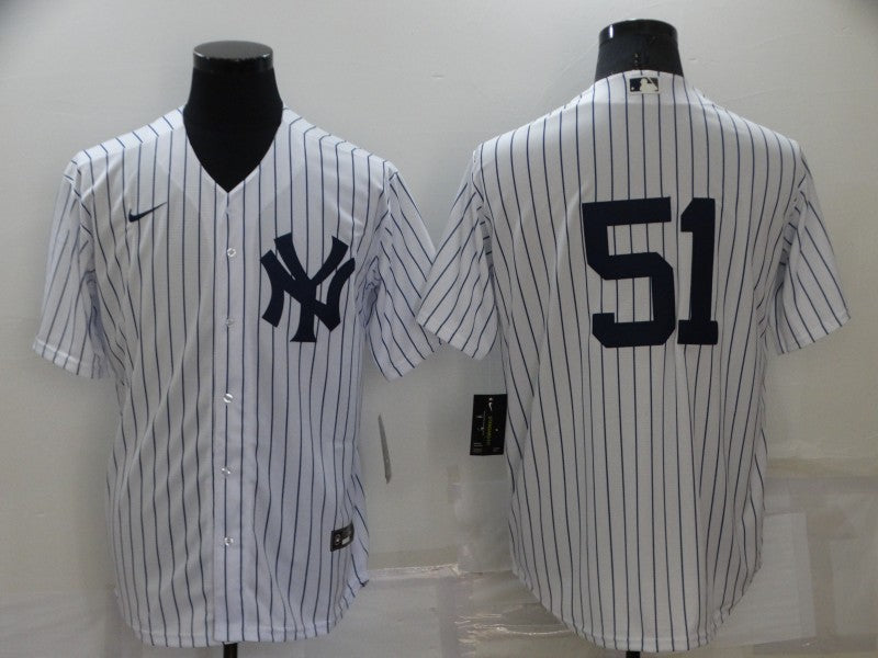 Men’s New York Yankees Bernie Williams #51 White Name Jersey