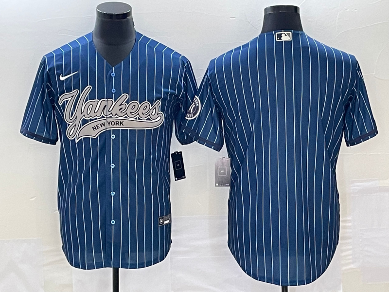 Men’s New York Yankees Blue Blank Jersey Joint Edition
