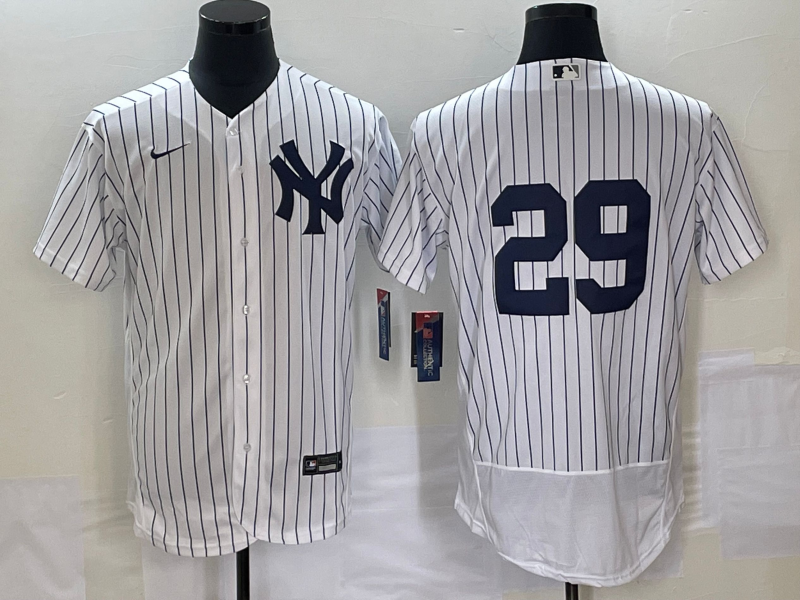 Men’s New York Yankees Catfish Hunter #29 White Name Jersey