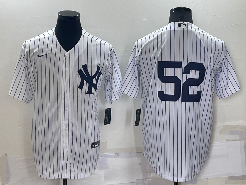 Men’s New York Yankees CC Sabathia #52 White Name Jersey