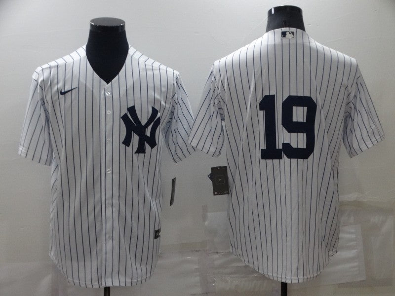 Men’s New York Yankees Chad Moeller #19 White Name Jersey