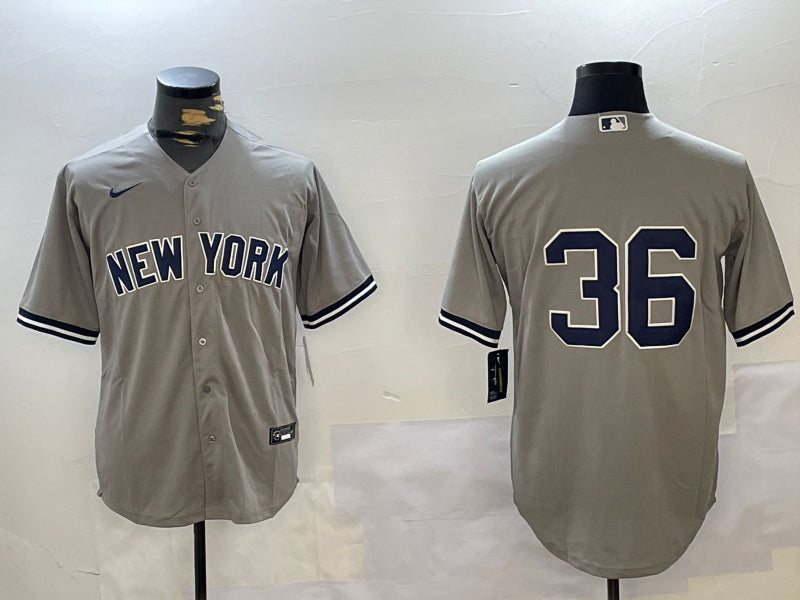 Men’s New York Yankees Clarke Schmidt #36 Gray Jersey