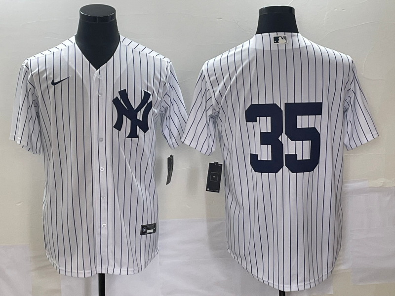 Men’s New York Yankees Cody Bellinger #35 White Name Jersey
