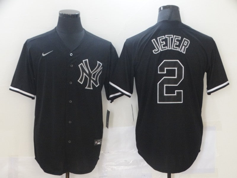 Men’s New York Yankees Derek Jeter #2 Black Authentic Jersey