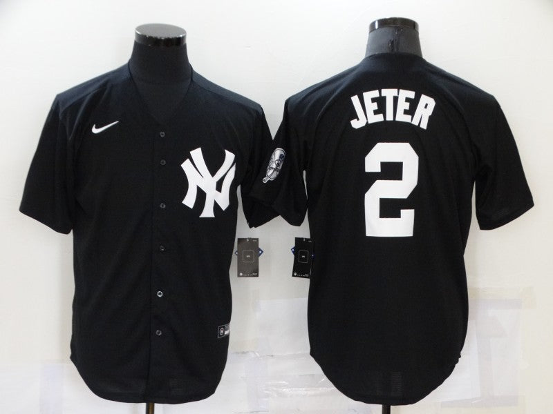 Men’s New York Yankees Derek Jeter #2 Black Baseball Jersey
