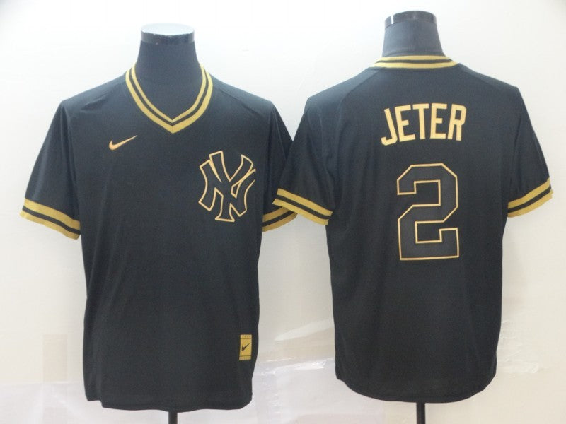 Men’s New York Yankees Derek Jeter #2 Black Jersey