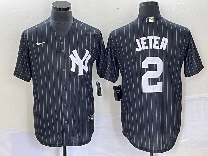 Men’s New York Yankees Derek Jeter #2 Black Official Jersey